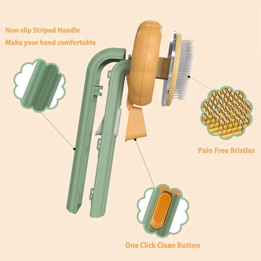 Self Cleaning Pumpkin Pet Grooming Comb